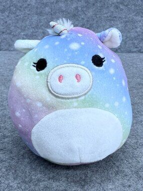 Official Squishmallows Prim the Unipig Rainbow Tie-Dye 6" Plush Toy Kellytoy
